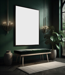 modern living room, poster mockup, 