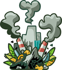 environment pollution png graphic clipart design