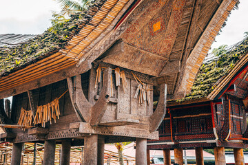 traditional houses of tana toraja in londa village, indonesia