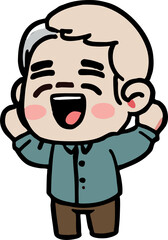 Old person feeling happy png graphic clipart design