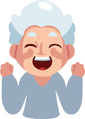 Old person feeling happy png graphic clipart design