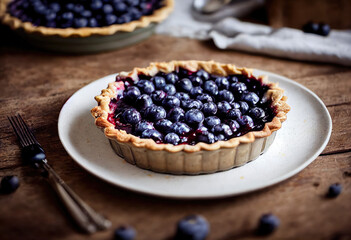 Vegan Blueberry Pie created with Generative AI technology