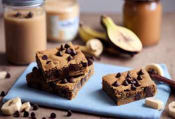 Chocolate Chip Peanut Butter Brownie created with Generative AI technology