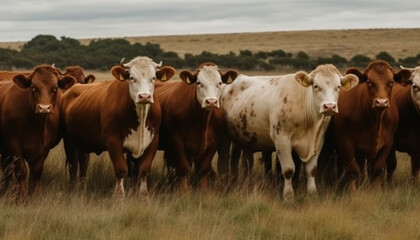 Pastoral Bliss: Capturing the Idyllic Serenity of Cattle Grazing in the Green Valley