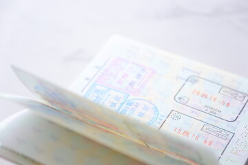日本国のパスポートの査証（ビザ）のページ