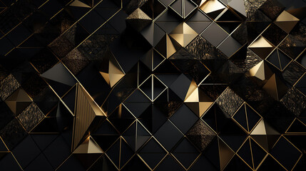 geometric dark background with shades of gold