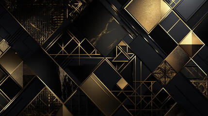 geometric dark back ground, with shades of gold