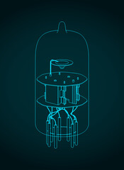 Obraz na płótnie Canvas Vacuum tube blueprint