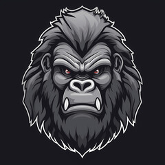 Gorilla Head Logo. Generative AI