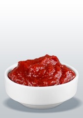 Delicious red ketchup in bowl, tomato sauce