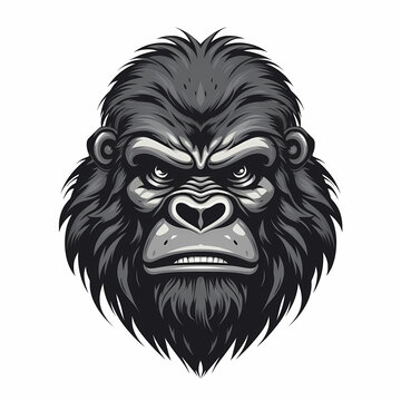 Gorilla Head Logo. Generative AI