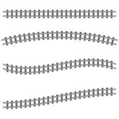 Abstract railway elements. Top view. Vector illustration.