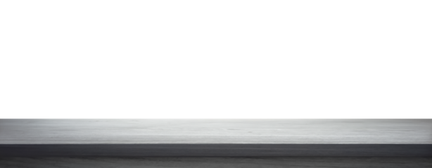 empty wooden table for various uses with transparent PNG background - easy modification