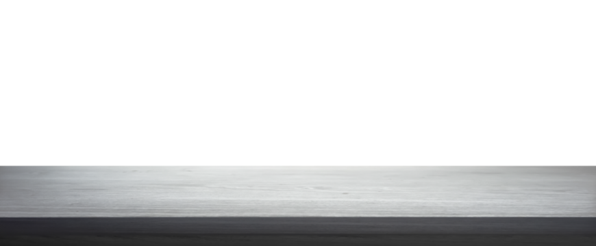 empty wooden table for various uses with transparent PNG background - easy modification