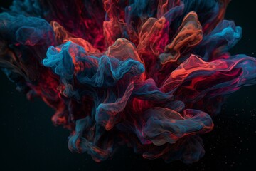 Fototapeta premium Abstract backdrop with red and blue fluid design. Generative AI