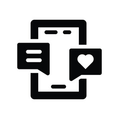 socila media glyph icon illustration vector graphic