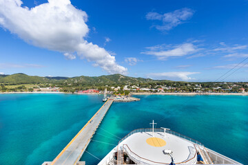 Obraz na płótnie Canvas Cruise ship Caribbean vacation. Saint Croix Frederiksted US Virgin Islands panoramic shoreline.