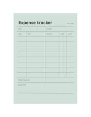 Expense tracker planner.