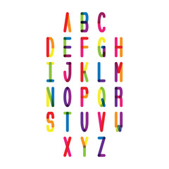 Colorful font and alphabet. Vector alphabet letters. 