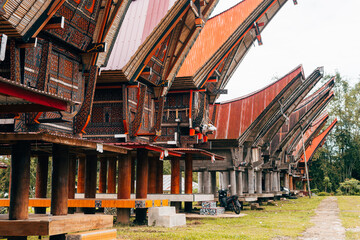 traditional houses of tana toraja in londa village, indonesia