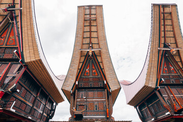 traditional houses of tana toraja in londa village, indonesia
