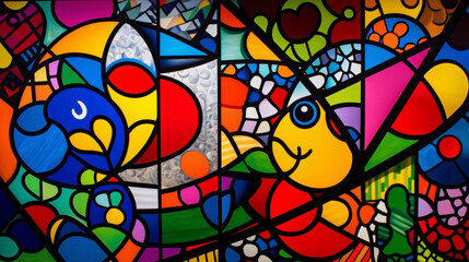 Pintura moderna colorida criada por IA