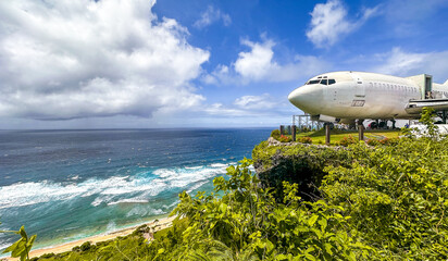 Aerial view of Nunggalan beach in Bali, Indonesia