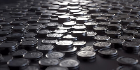 Fototapeta premium Silver coins background