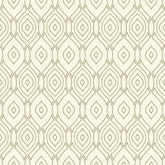 Seamless vector ornament. Modern wavy wavy golden background. Geometric modern pattern