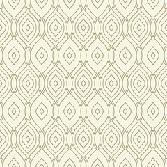 Naklejka premium Seamless vector ornament. Modern wavy wavy golden background. Geometric modern pattern