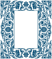 Decorative ornate monochrome retro design blank frame