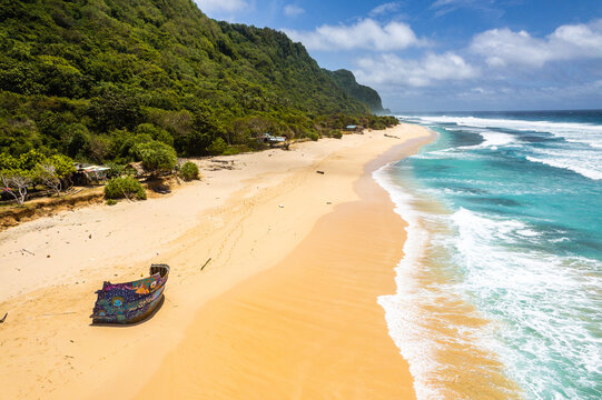 Aerial view of Nunggalan beach in Bali, Indonesia