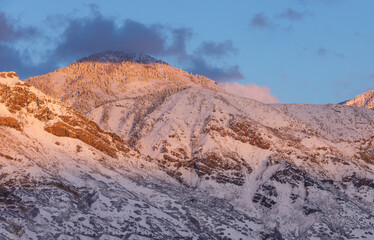 snow covered mountains