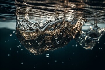 A detailed view of water in motion. Generative AI