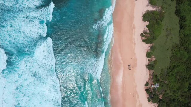 Aerial view of Nunggalan beach in Bali, Indonesia