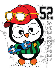 boys skater, vector animal cartoon illustration design graphic printing