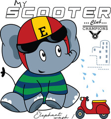 my scooter, vector animal cartoon illustration design graphic printing