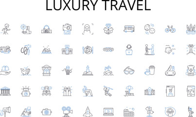 Luxury travel line icons collection. Bargain, Auction, Marketplace, Secondhand, Swap, Resale, Thrift vector and linear illustration. Consignment,Flea market,Trade outline signs set Generative AI