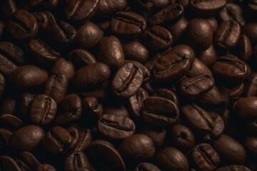 Fototapeta premium Coffee beans as a background. Generative AI