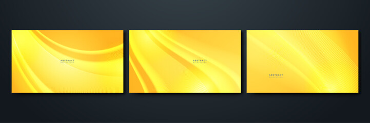 Obraz premium Abstract yellow geometric shapes light silver technology background vector. Modern diagonal presentation background.