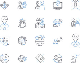 Mobile marketing line icons collection. Audiences, Conversion, Engagement, Geolocation, Analytics, Texting, Push vector and linear illustration. Optimization,Loyalty,Multimedia outline Generative AI