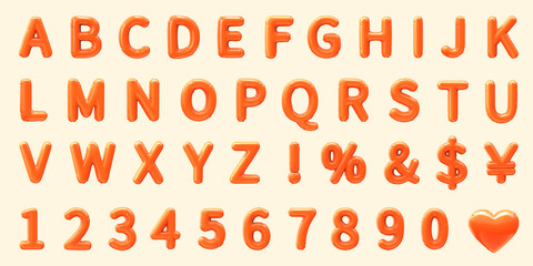 Orange foil front view balloons set