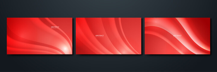 vector red background with dynamic abstract shapes