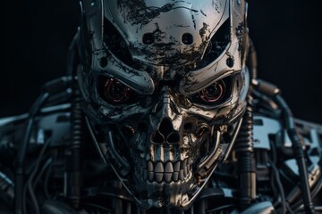 Angry cyborg. Generative AI
