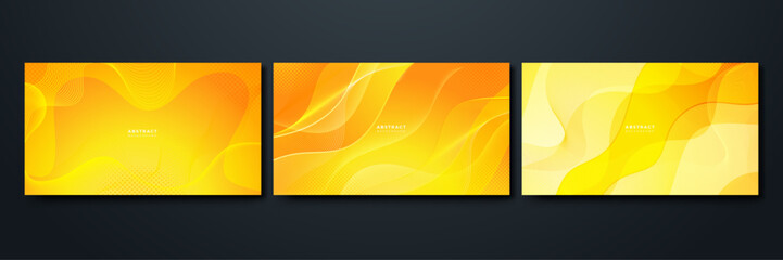 Abstract modern orange gradient waves overlap background with copy space for text. Minimal concept. Vector illustration