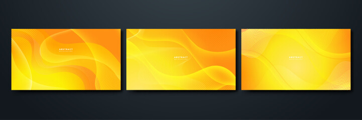 Abstract modern orange gradient waves overlap background with copy space for text. Minimal concept. Vector illustration