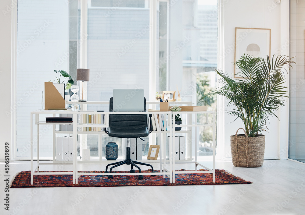 Aufkleber a space to keep you inspired. shot of a workspace in an empty office.
