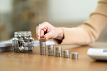Woman hand money and giving donate charity raise donation concept