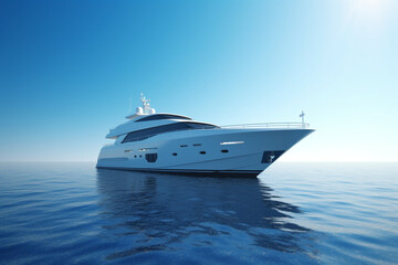 Fototapeta na wymiar yacht at sea with clear blue skies, Generative AI 