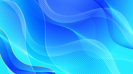 Obraz premium Abstract blue waves geometric background. Modern background design. gradient color. Fluid shapes composition. Fit for presentation design. website, banners, wallpapers, brochure, posters